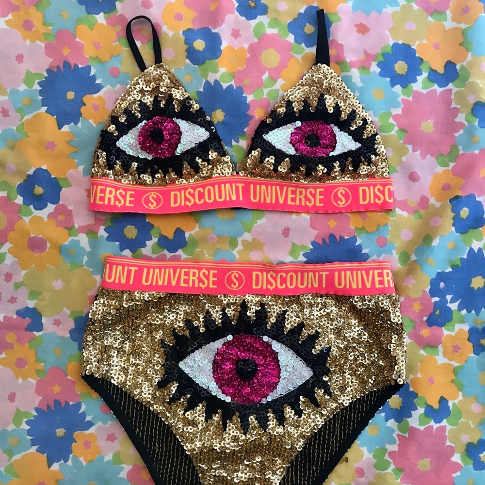 Discount Universe Evil Eye Sequin Bikini Medium